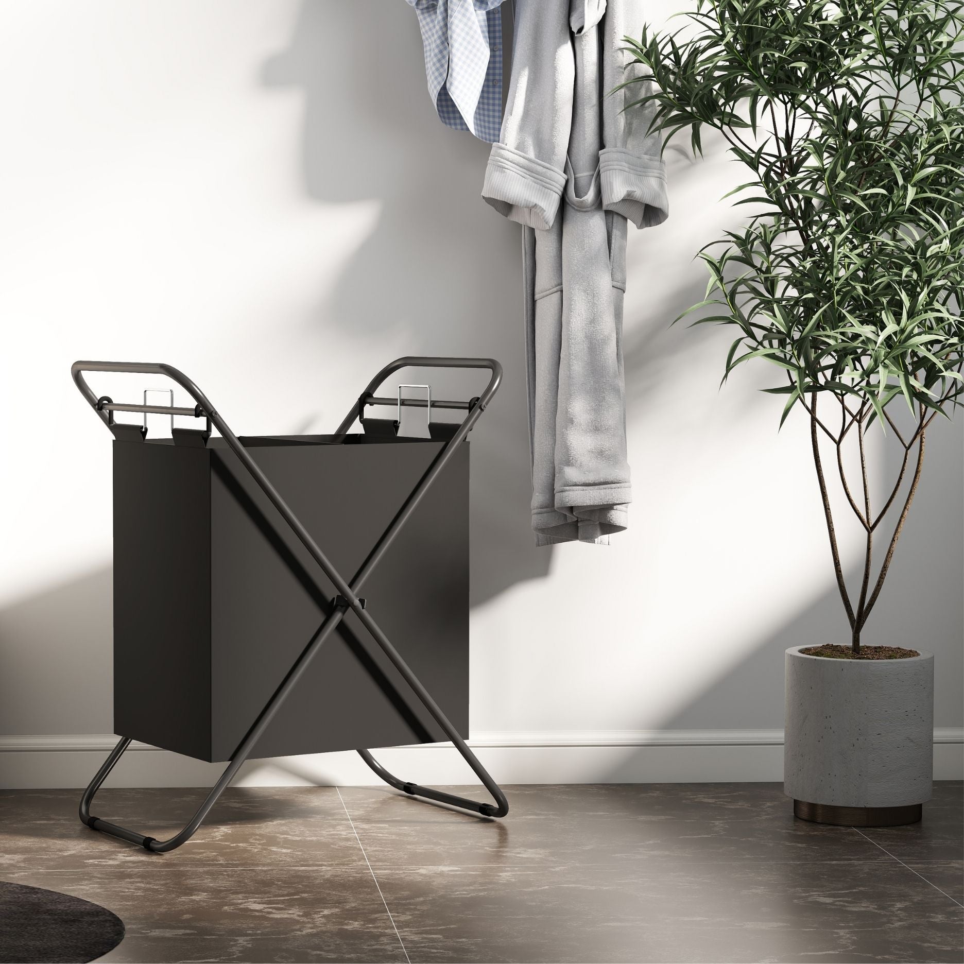 Folda foldbar vasketøjspose 2 rum